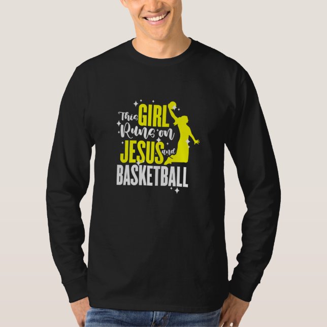 T-shirt Filles Basket Cette Fille Coule Sur Jésus Et Le Ba (Devant)