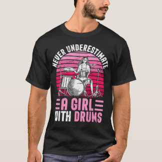 T-shirt Filles batteur batterie batterie