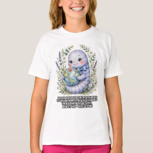 T-shirt Filles-Bible KJV-Jean 3:17 Douce Ver de Lavande