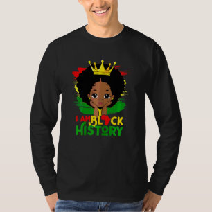 T-shirt Filles Black Melanin Fille I Am Black History Mois