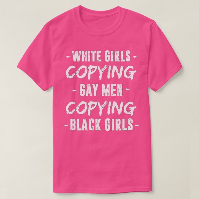 T-shirt Filles blanches Copier Hommes gais Filles noires F (Design devant)