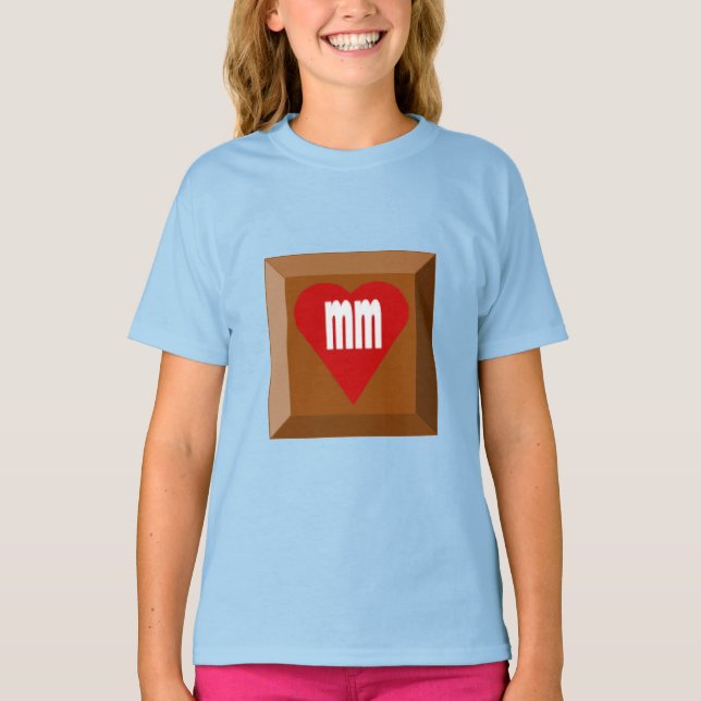 T-shirt filles bleu amour CHOCOLATE (Devant)