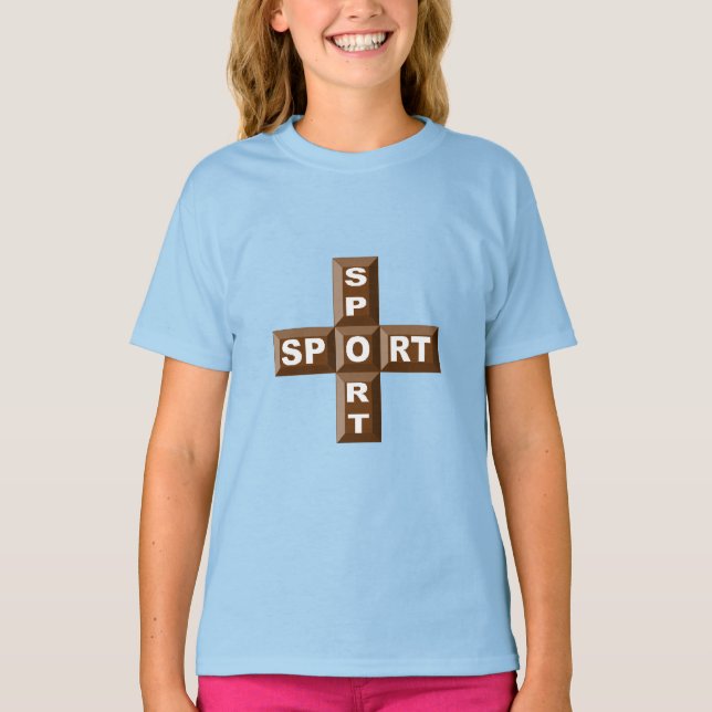 T-shirt filles bleu CHOCOLAT SPORT (Devant)