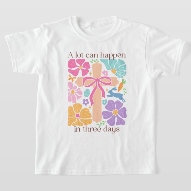 T-shirt Filles Boho Croix chrétienne de Pâques (Poser)