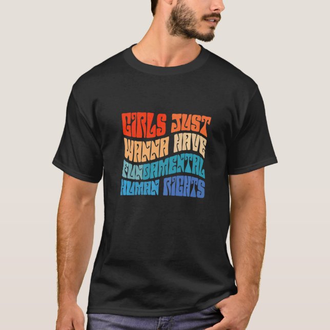 T-shirt Filles Boho Rétro Veulent Juste S'amuser Damental  (Devant)