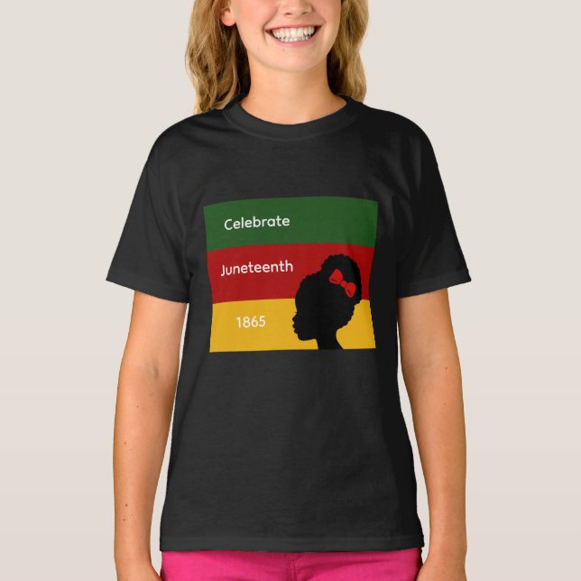 T-shirt Filles Célébrez Juneteenth 1865 (Devant)