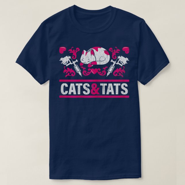 T-shirt Filles Chats et Tats Drôle Tatouage Tatouage Enk T (Design devant)