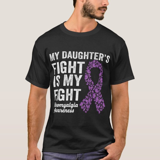 T-shirt Filles combat est mon combat violet fibromyalgie A (Devant)