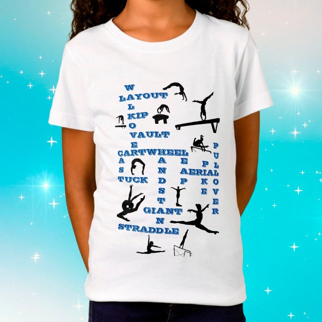 T-Shirt Filles Compétences en gymnastique Mots-croisés ble (Créateur téléchargé)