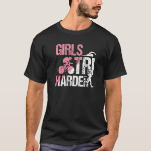 T-shirt Filles cool Tri Harder Triathlon Maman