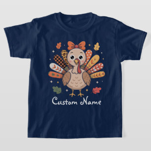 T-shirt Filles Coquettes de Thanksgiving   Dinde Féminine 
