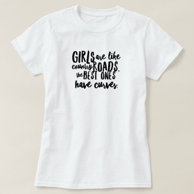T-shirt filles courbées sur les routes de campagne (Design devant)