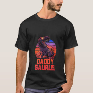 T-shirt Filles Daddy Saurus T Rex Papa Père Trex Retro 80