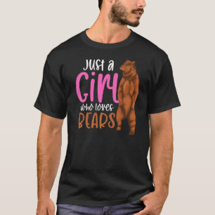 T-shirt Filles d'animaux forestiers Ours Brown Femmes Ours