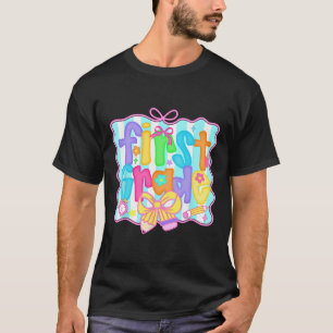 T-shirt Filles de 1re année à l'école avec nœud coquette p