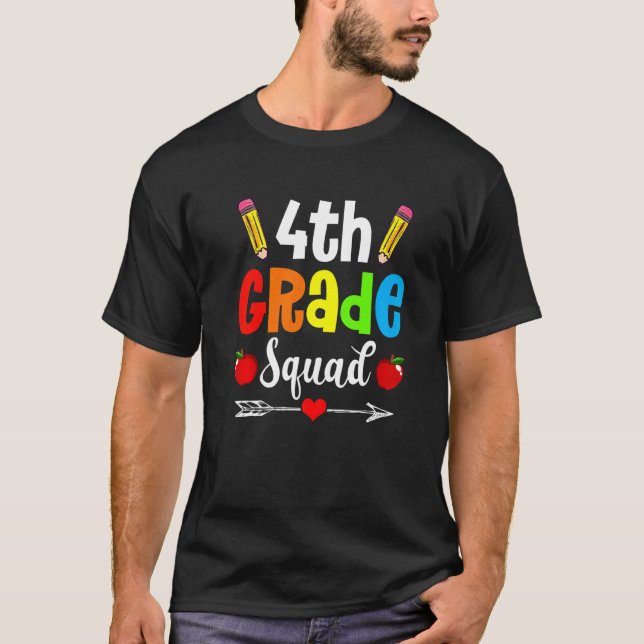 T-shirt Filles de 4e Garçons Professeur de quatrième année (Devant)