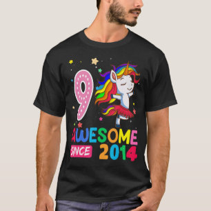 T-shirt Filles de 9 ans Ados Unicorn 9e anniversaire