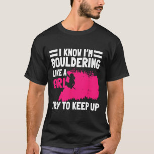 T-shirt Filles de Bouldering Grimpeuse de Bloc Rocher Arti