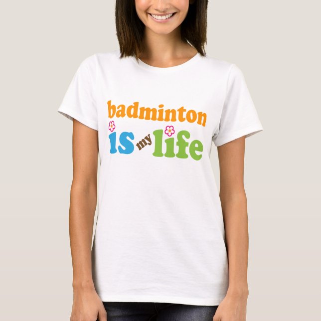 T-shirt Filles de cadeau de joueur de badminton (Devant)
