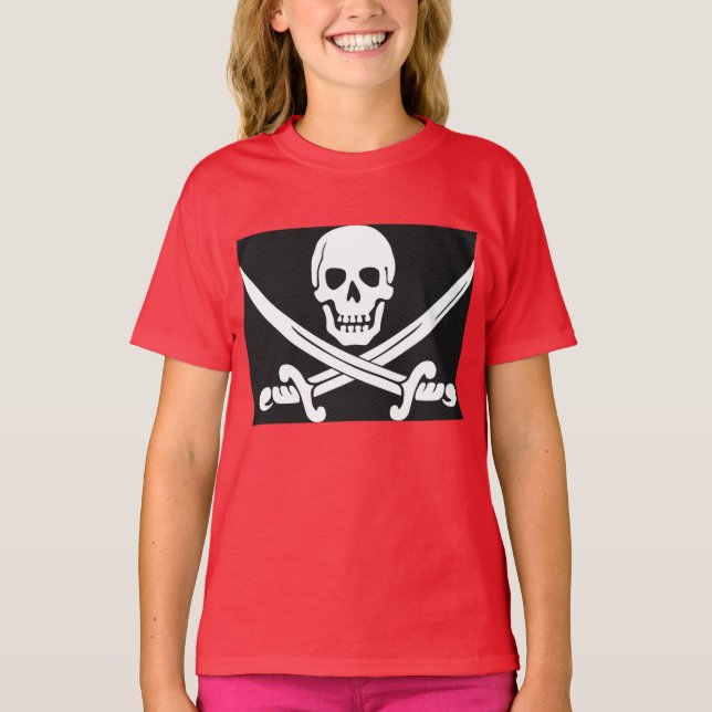 T-shirt Filles de chemise de pirate (Devant)