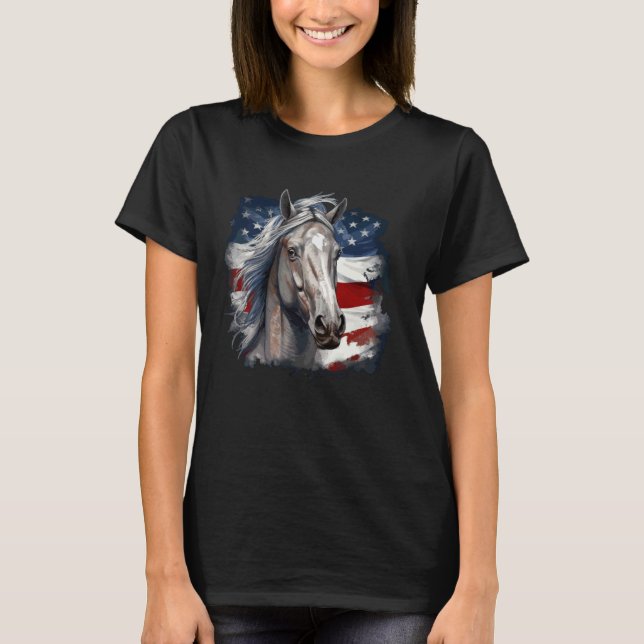 T-shirt Filles de cheval à cheval Femmes Équitation 5 (Devant)