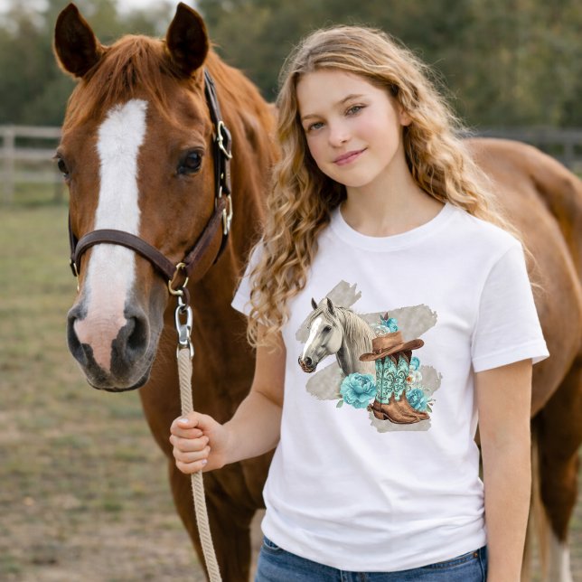 T-shirt Filles de cheval occidental  (Créateur téléchargé)