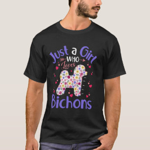 T-shirt Filles de chien floral femmes juste une fille qui