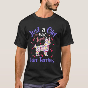 T-shirt Filles de chien florales femmes juste une fille qu