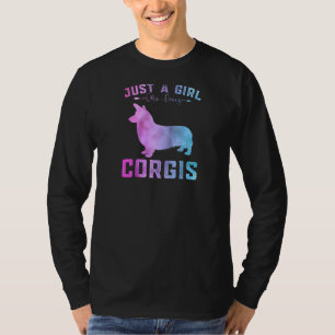 T-shirt Filles De Corgis Drôle Juste Une Fille Qui Aime Le