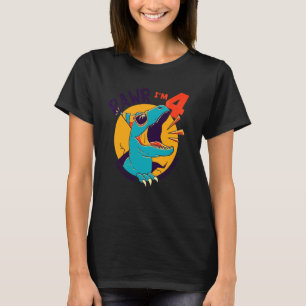 T-shirt Filles de famille Dinosaur Anniversaire I Am Four
