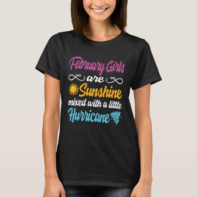 T-shirt Filles de février sont des rayons de soleil mêlés  (Devant)