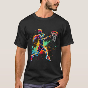 T-shirt Filles de joueur de basket-ball colorées