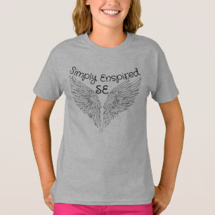 T-shirt Filles de l'aile d'Ange Ornate Simplement Enspirée