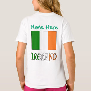 T-shirt Filles de l'héritage du drapeau personnalisé d'Irl