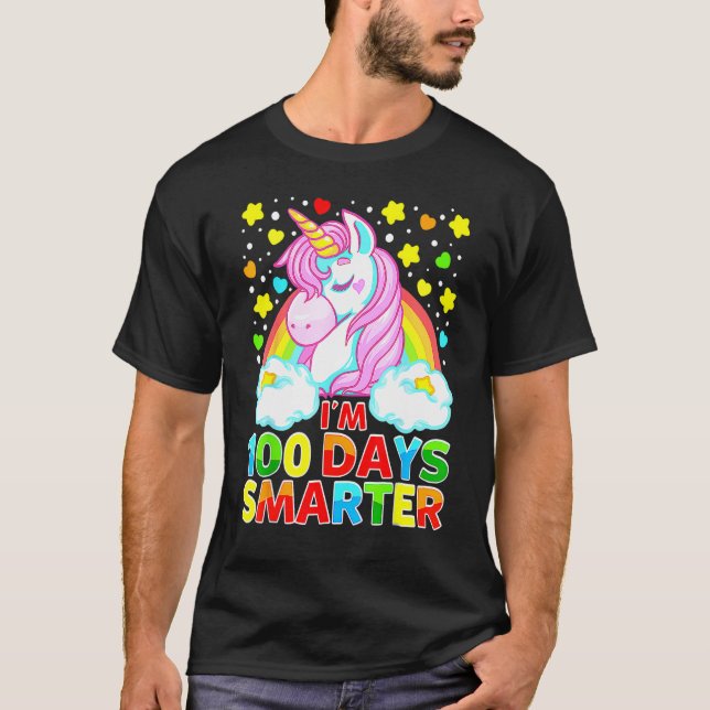 T-shirt Filles de licorne plus intelligentes en 100 jours  (Devant)