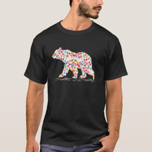 T-shirt Filles de l'ours floral Femmes Ours drôle Mères he