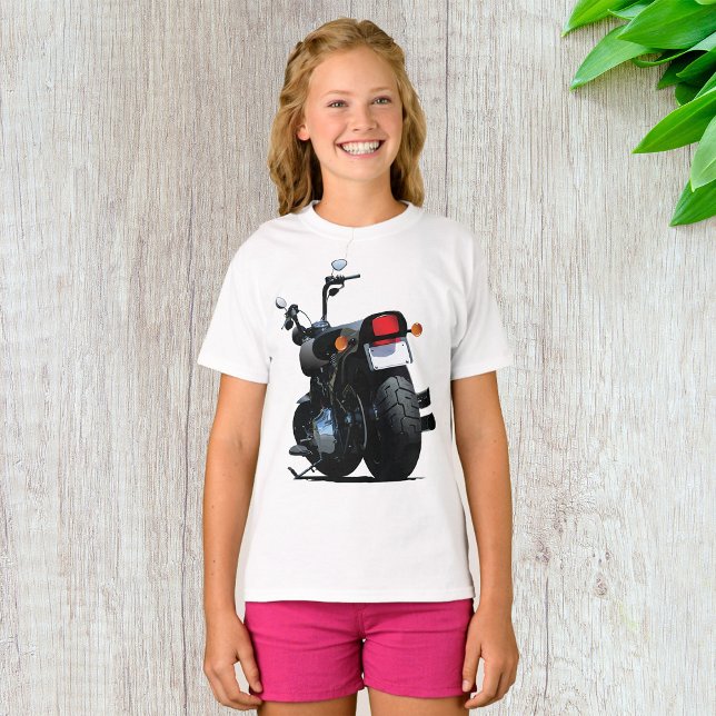T-shirt filles de moto noire (Créateur téléchargé)