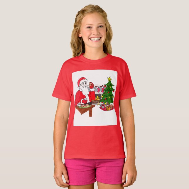 T-shirt filles de Noël doux (Devant entier)
