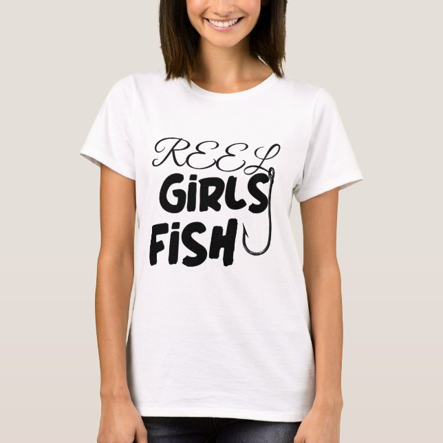 T-shirt Filles de pêche à la bobine (Devant)