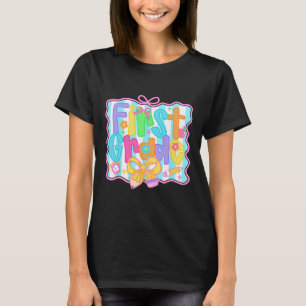 T-shirt Filles De Première Année Retour À L'École Bow Cute