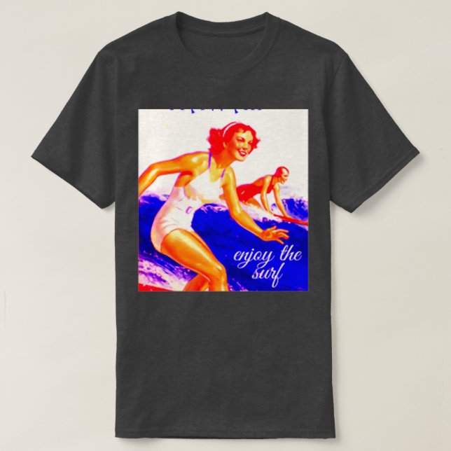 T-shirt Filles de surfeurs vintages (Design devant)