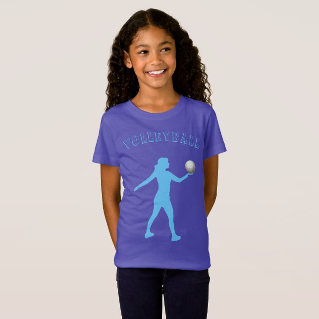 T-shirt filles de volley-ball avec son nom (Devant entier)