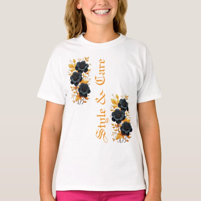 T-shirt filles design moderne par style et soins (Devant)