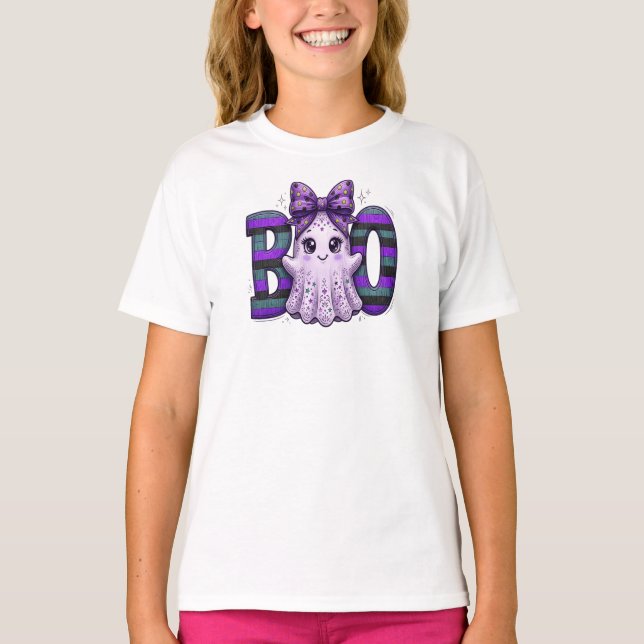 T-shirt Filles d'Halloween Fantôme (Devant)