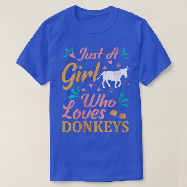 T-shirt Filles Drôle Amoureux des animaux Âne Juste Une Fi (Design devant)