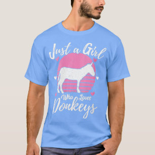 T-shirt Filles Drôle Amoureux des animaux Âne Juste Une Fi