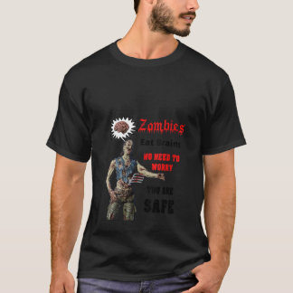 T-shirt Filles Drôle Effrayant Zombies Manger Cerveaux Hal