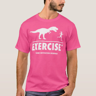 T-shirt Filles Drôle T Rex Exercice Motivation Requise