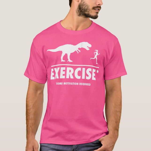 T-shirt Filles Drôle T Rex Exercice Motivation Requise (Devant)