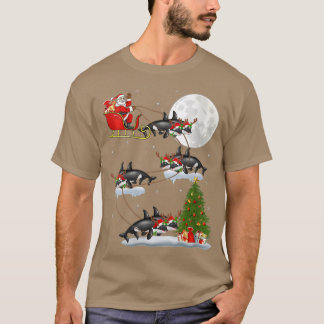 T-shirt Filles Drôle Xmas Éclairage Arbre Père Noël équita